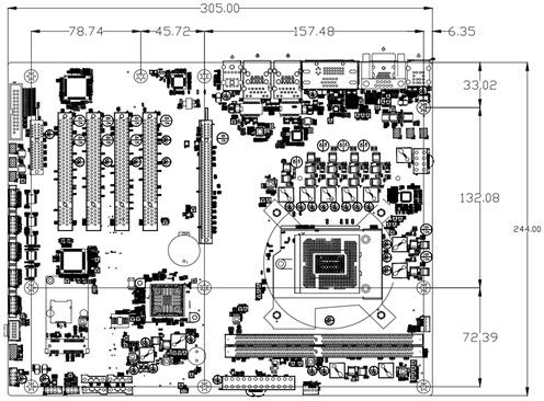 Intel H110 Industrial PC Mainboard Ddr4 6 Com 3 Lan 1×PCIE X16 2×PCIE X4 4×PCI