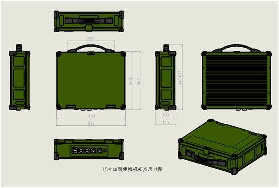 IP65 15&quot; Portable Industrial Rugged Notebook Waterproof Anti Vibration