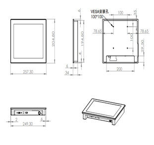 10.4&quot; Touch Screen Industrial Monitor 1024x768 Resolution VGA HDMI Inputs