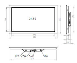 21.5 Inch TFT Touch Industrial Display Monitors Optional VGA DVI HDMI Interface