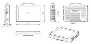 12.1 Inch Fanless Portable Industrial Computer Support Windows / Linux System
