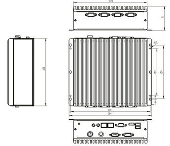 2U Fanless Industrial Embedded Box PC Computers 4G Memory 64GB Solid State