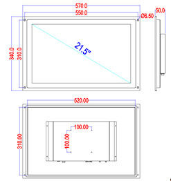 X215R-03  21.5''  Vehicle Display LCD Screen Capacitive Touch High Brightness Multiple Installation Methods